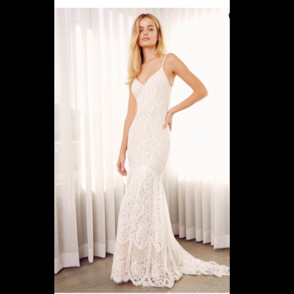 Flynn White Lace Maxi Dress
